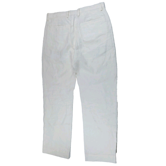 Island Importer Men's Ivory 100% Linen Beach Pants Pockets Size 32x27.5 - Picture 4 of 9